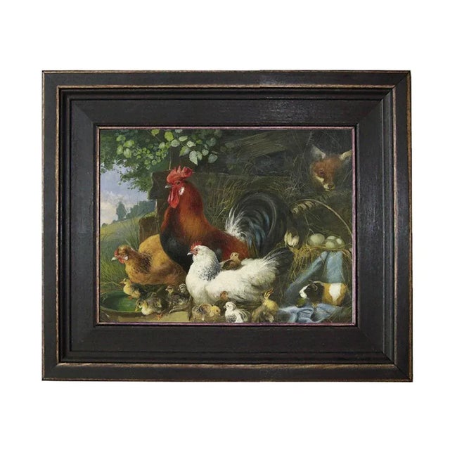 "Fox in the Hen House" Contemporary Reproduction Print on Canvas, Framed For Sale - Image 4 of 4