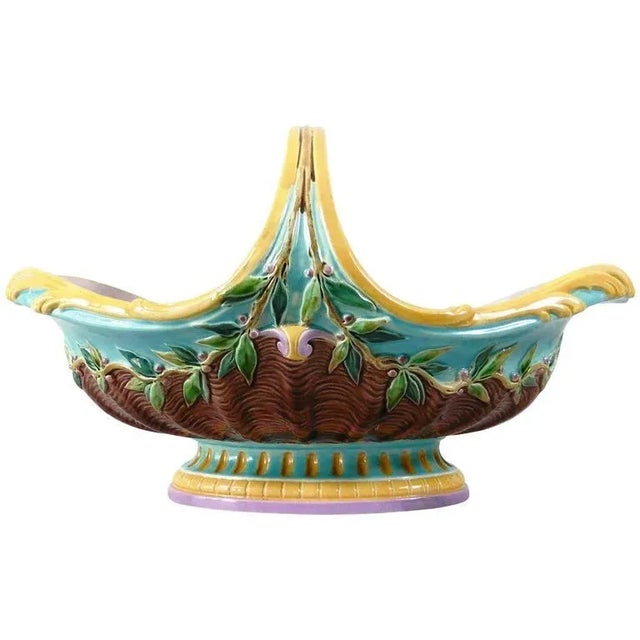 Late 19th Century Majolica Basket T.C Brown Westhead Moore & Co. For Sale - Image 5 of 5