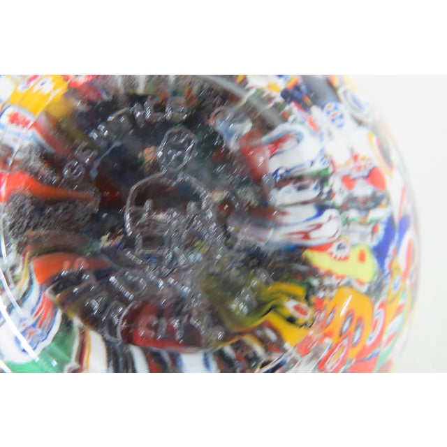 Mid 20th Century Gentile Millefiori Starr City W Va Stamped Art Glass Paper Weight 4431b For Sale - Image 5 of 9