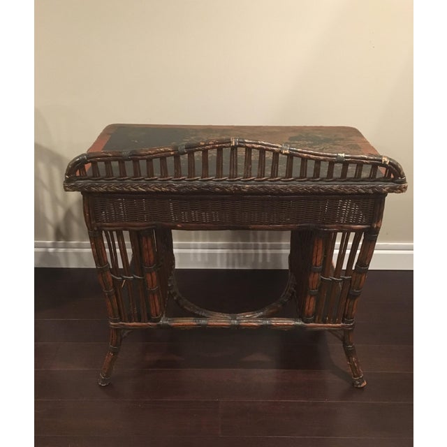 Antique Wicker Desk and Chair Chairish