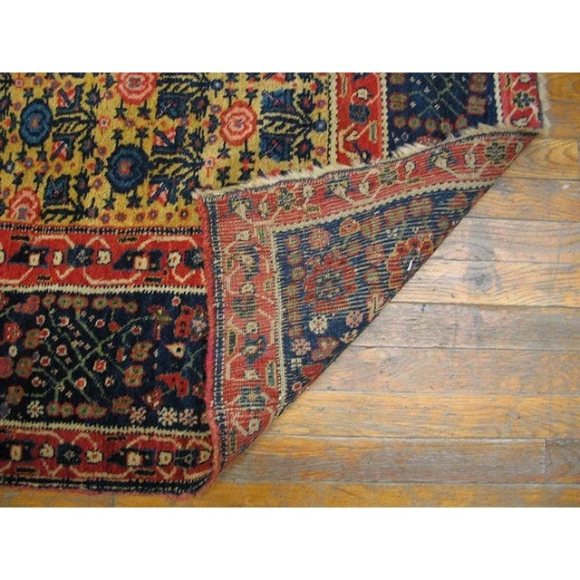 Stunning Light-Yellow Background With Tiny Roses in a Floral Design Antique Persian Bijar Rug For Sale In New York - Image 6 of 6