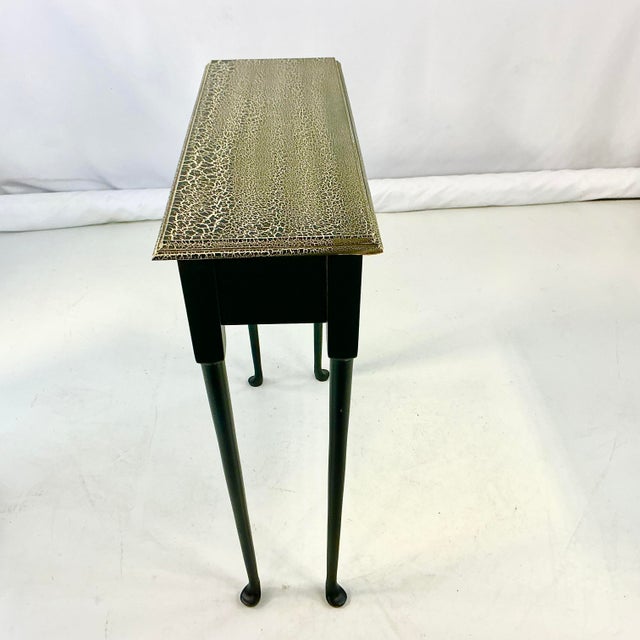 1990s Post Modern Boho Chic Black Thin Style Console Table. For Sale - Image 11 of 11