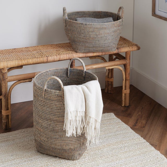 Burma Rattan Orchard Baskets, Set Of 2 For Sale - Image 4 of 5