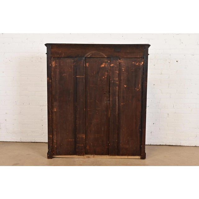 R. J. Horner Style Antique Victorian Carved Oak Bookcase Cabinet, Circa 1880s For Sale - Image 11 of 12