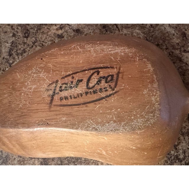 Mid-Century Modern Vintage Boho Chic Leaf-Shaped Wooden Divided Bowl With Handle For Sale - Image 3 of 5