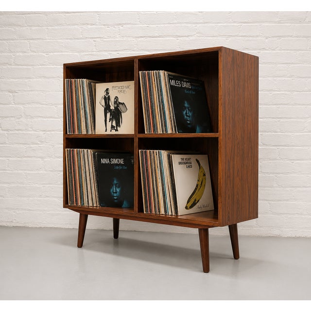 Danish Mid Century Modern Rosewood Bookcase / Vinyl Storage, C. 1960’s For Sale - Image 10 of 13