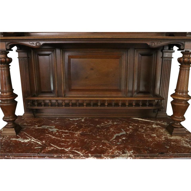 Brown Server Sideboard Antique French Renaissance 1900 For Sale - Image 8 of 11