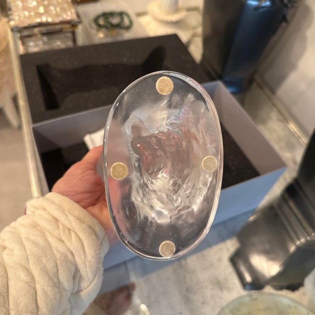 Lalique France “Arms Up Acrobat” Frosted Crystal Sculpture With Original Box For Sale In New York - Image 6 of 15