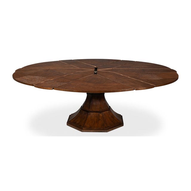 2020s Warm Brown Oak Expanding Dining Table - 85 1/2" For Sale - Image 5 of 13