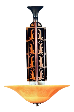 1930s Glass and Brass Chandelier by Edward Hald for Orrefors