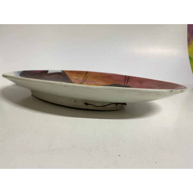 Ceramic Vintage Italian Pottery Modigliani Lady Wall Hanging Plaque For Sale - Image 7 of 7