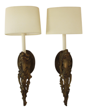 Neoclassical French Avoir Ormolu Wall Sconces - a Pair