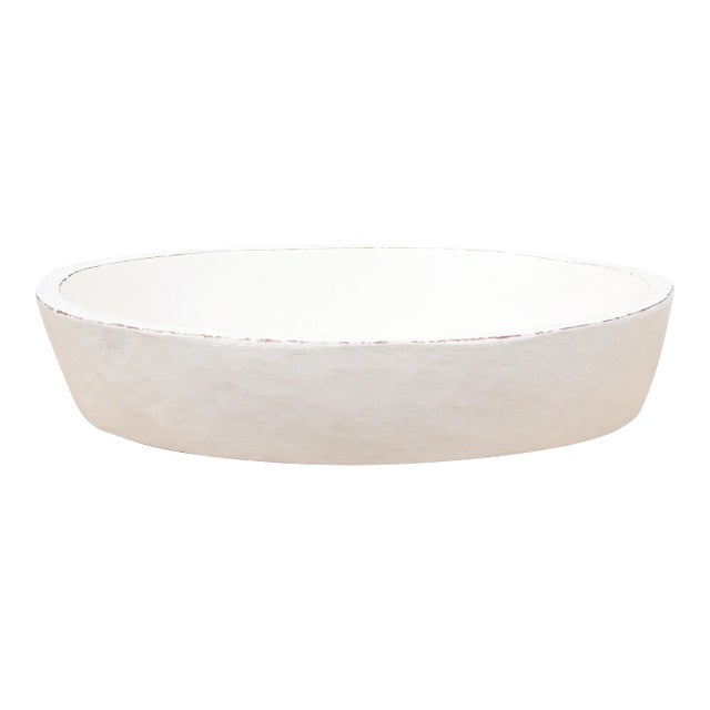 Grand Antique White Dough Bowl For Sale