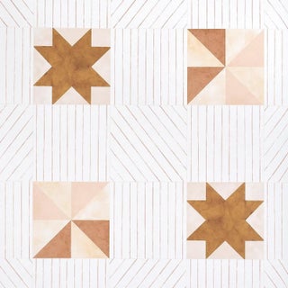 Schumacher x Backdrop Alexander Wallpaper in Terracotta & Warm Peach For Sale