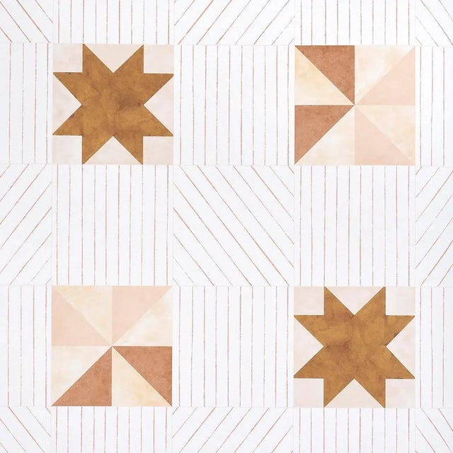 Schumacher x Backdrop Alexander Wallpaper in Terracotta & Warm Peach For Sale