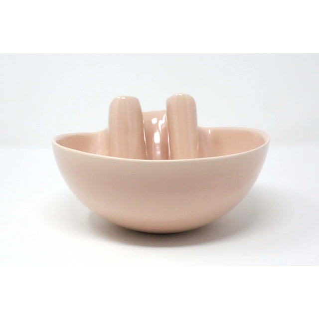 1970's Pink Handmade Ceramic Folded Bowl by Schwarzwald Pottery For Sale - Image 4 of 10