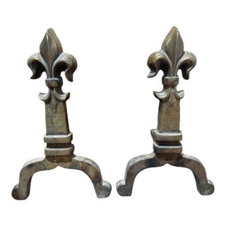 French Brass Andirons For Sale