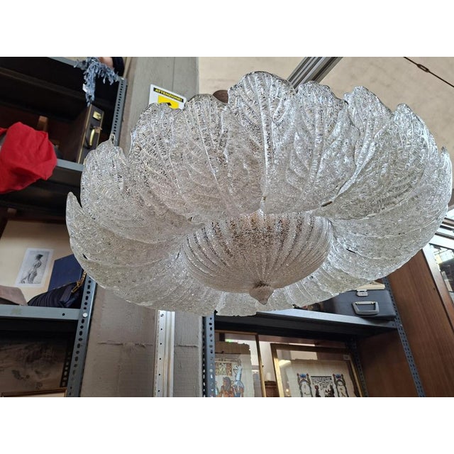 Murano Glass Ceiling Light attributed to Barovier and Toso, 1950 For Sale - Image 16 of 18