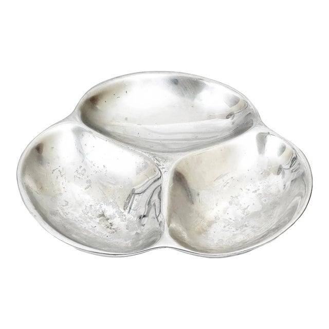 Mid-Century Modern Nambé Silver Sectioned Serving Platter For Sale