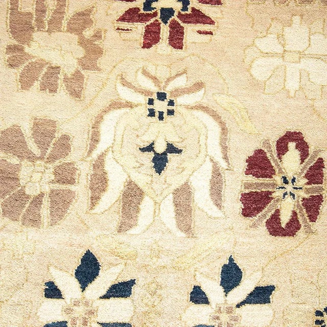 Traditional Mogul Collection Hand-Knotted Area Rug - Ivory 9' 0" x 12' 1" For Sale - Image 3 of 4