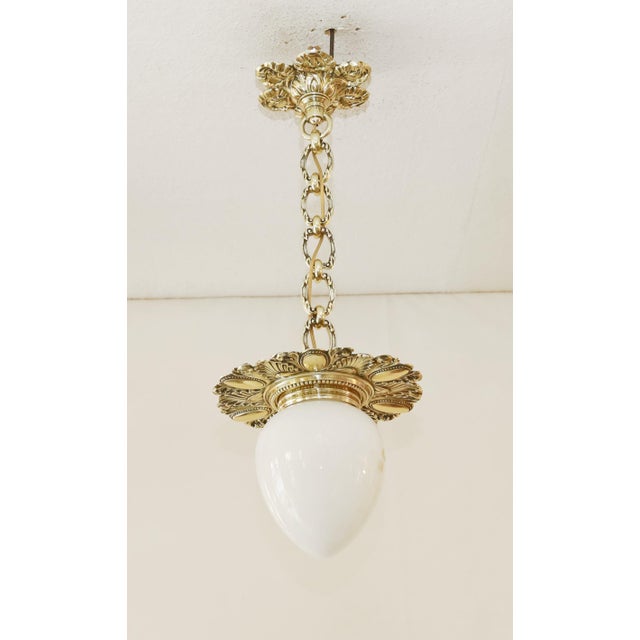 Art Nouveau Lamp in Brass and Glass, 1890s For Sale - Image 3 of 7