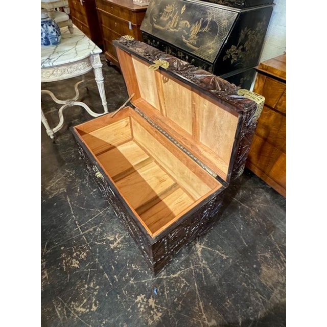 Vintage Carved Chinese Trunk For Sale In Dallas - Image 6 of 6