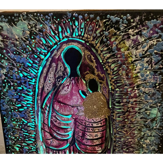 "For My Daughter" Original Bioluminescent 18’c18’ Painting by Vicky Naranjo For Sale - Image 13 of 16