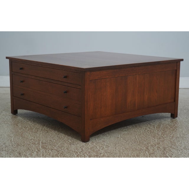 Age: C.2005 Details: Finish no.32 Dovetailed Drawer Construction Large Impressive Table Nice Inlay Work 2 Drawers On Each...