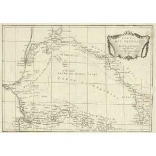 Antique Map of Senegal, West Africa, 1781 For Sale
