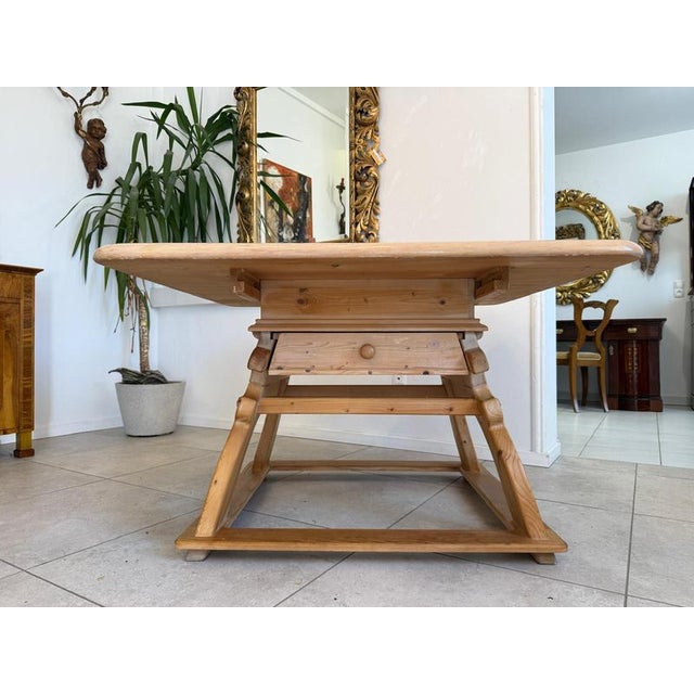 Farmhouse Jogl Table in Spruce Wood, 1970s For Sale - Image 4 of 11