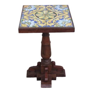 Antique Spanish Tile Top Table