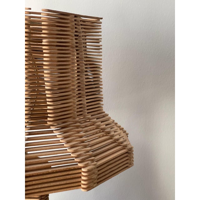 Mid-Century Handcrafted Sculptural Wood Table Lamp For Sale - Image 11 of 11