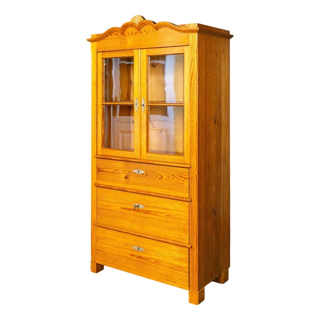 Biedermeier Pine Kitchen Cupboard For Sale