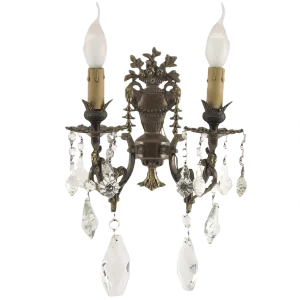Antique Neoclassical Bronze and Gold Sconces, Set of 2