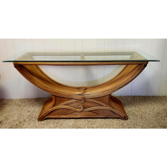1970s Pencil Reed Console Table Gabriella Crespi Style For Sale - Image 14 of 14