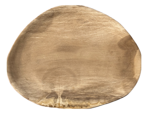 Large Oval Beige Petrified Wood Trinket Tray, 1980s