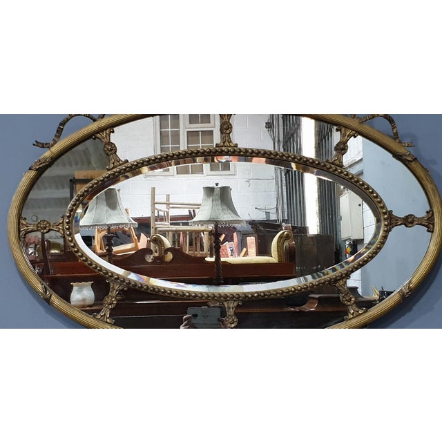 Regency English Oval Gilt Mirror For Sale - Image 4 of 12