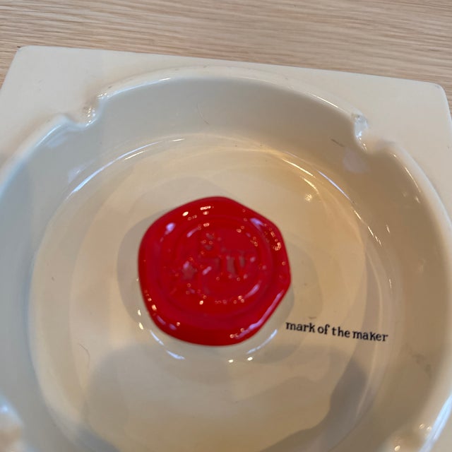 Ceramic Vintage Maker’s Mark Bourbon Whiskey Ashtray For Sale - Image 7 of 9