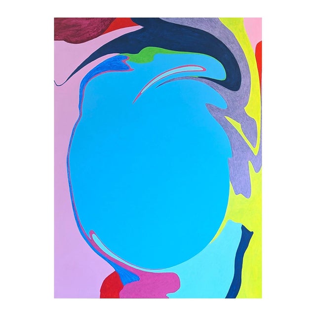 Contemporary Emmanuel Araujo "Robin's Pool" Contemporary Colorful Geometric Hard-Edge Abstract Painting, 2023 For Sale - Image 3 of 10