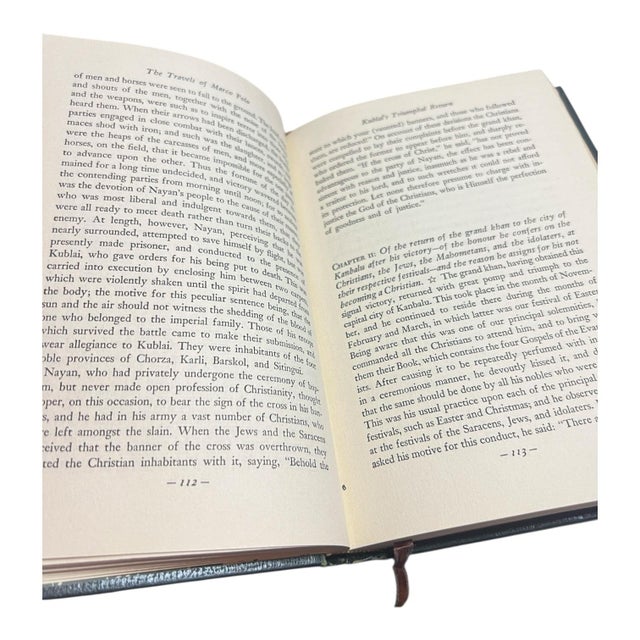 Dark Green The Travels of Marco Polo the Venetian International Collectors Library 1948 Translated William Marsden Re-Edited Thomas Wright Illustrated Jon Corbin For Sale - Image 8 of 10