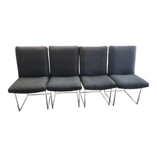 Set of 4 Mid-Century Modern Chrome Dining Chairs by Milo Baughman For Sale