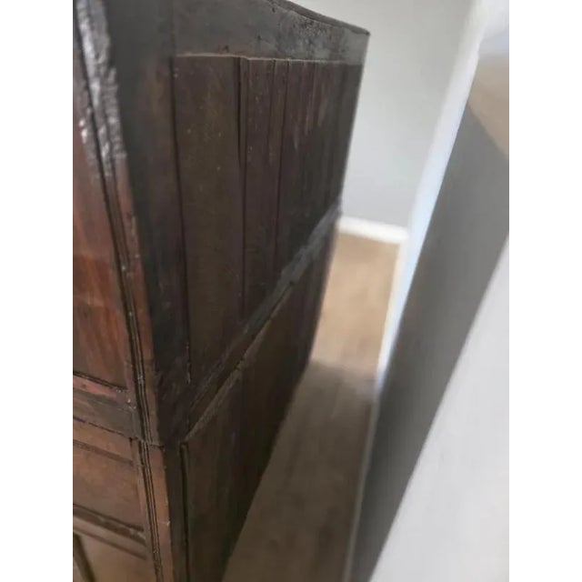 Antique Oak Inlaid Court Cupboard For Sale - Image 10 of 11