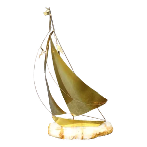Signed DeMott Ship Sculpture