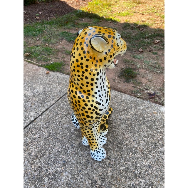 Mid 20th Century Large Italian Ceramic Leopard For Sale - Image 10 of 13