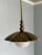 Mid-Century Modern Handcrafted Pure Brass Pendant Light Dome Shade Vintage Milk Glass Globe Design For Sale - Image 3 of 6