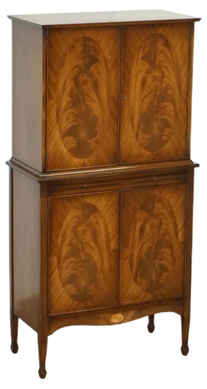 Sheraton Revival Flamed Hardwood & Satinwood Drinks Cabinet