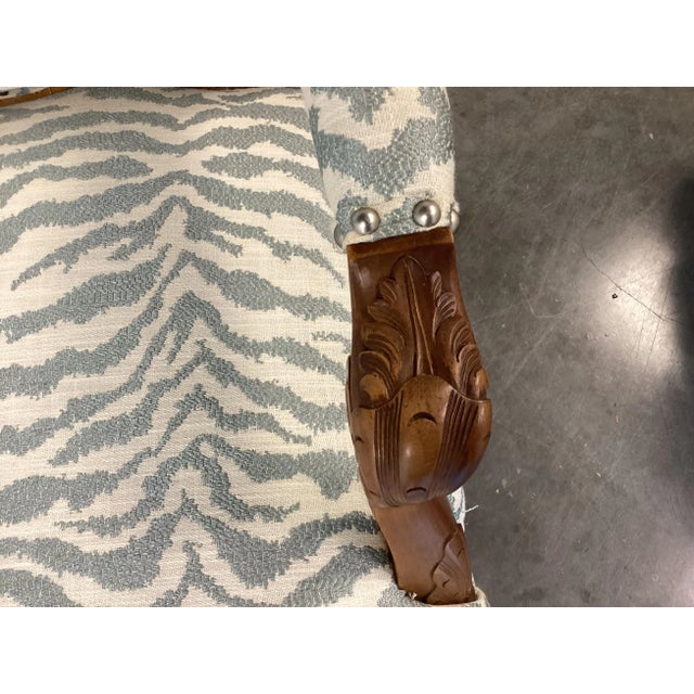French Walnut Fauteuils Newly Upholstered in Stroheim Animal Print For Sale In New York - Image 6 of 14