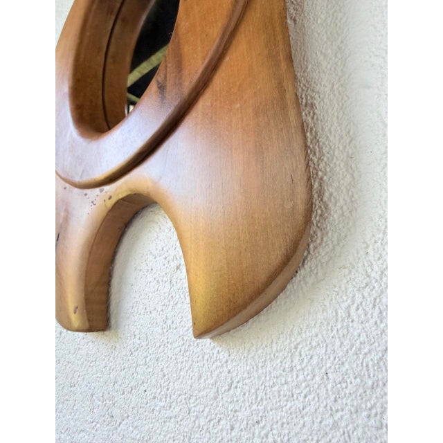 Organic Walnut Mirror, 1960s For Sale - Image 15 of 18