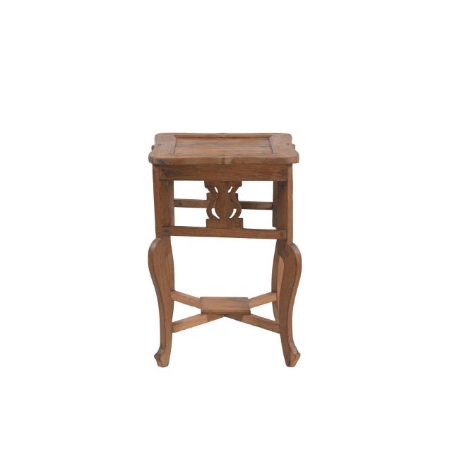 Farmhouse Vintage Indian Teakwood Side Table For Sale - Image 3 of 3