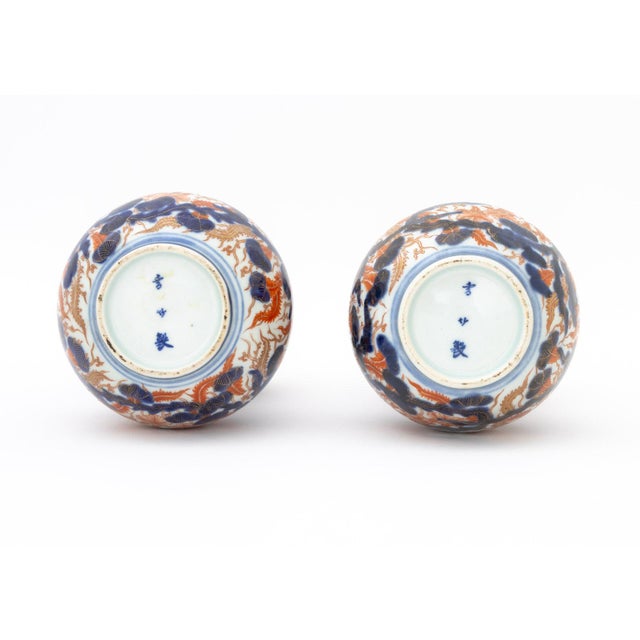 Ceramic Pair of Japanese Imari Porcelain Double Gourd Vases, 19th Century For Sale - Image 7 of 8